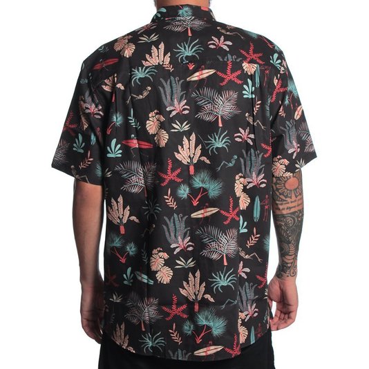 Camisa Globe Manga Curta Sunburnt Preto