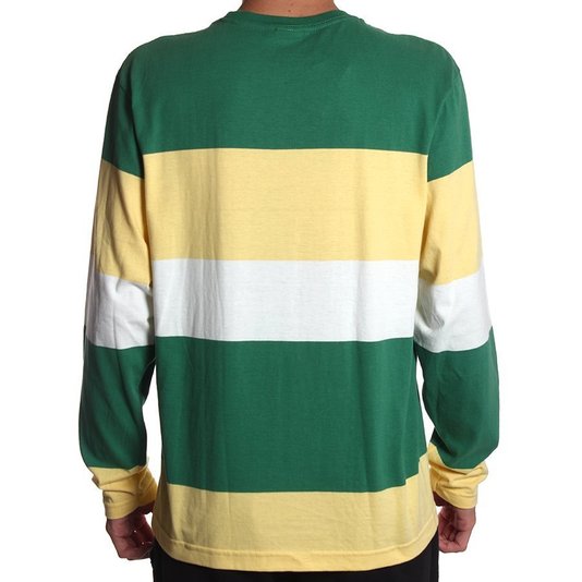 Camiseta Quiksilver Manga Longa Brasil Line Sleeve Verde/Amarelo