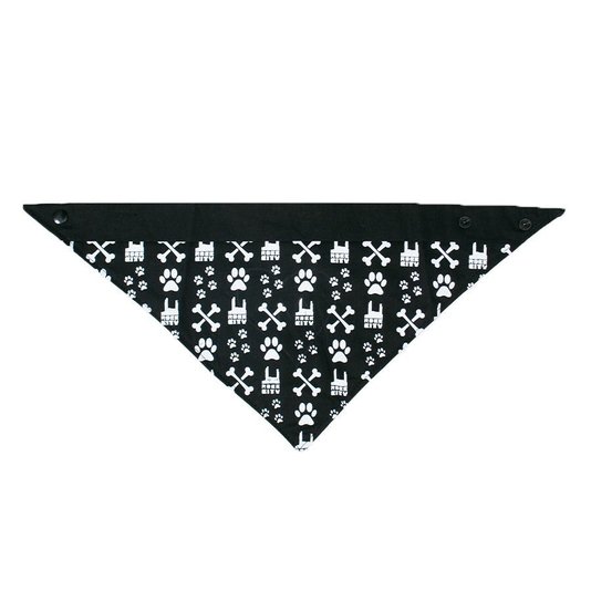 Bandana Rock City Para Cachorro Bones Pet Preto