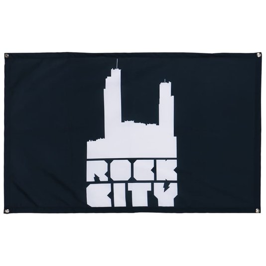 Bandeira Rock City Logo Preto/Branco