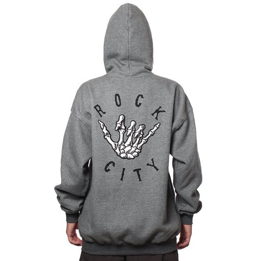 Moletom Rock City X Nanda Bond Hang Loose Chumbo Mescla