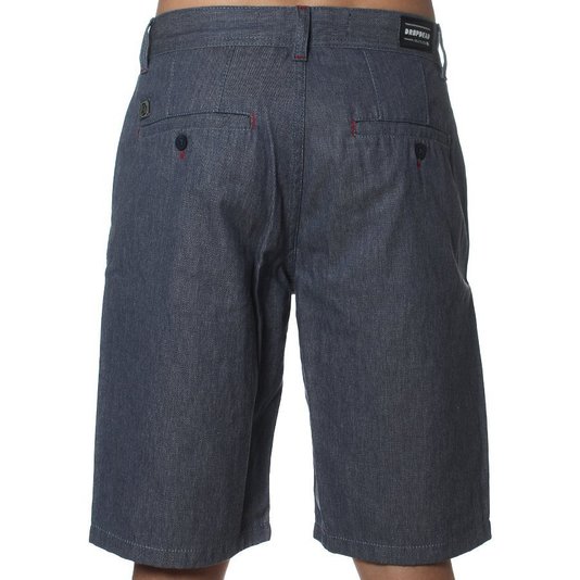 Bermuda Dropdead Sarja Amac Confort Chino Azul Marinho