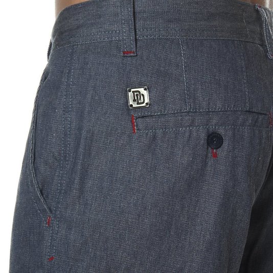 Bermuda Dropdead Sarja Amac Confort Chino Azul Marinho