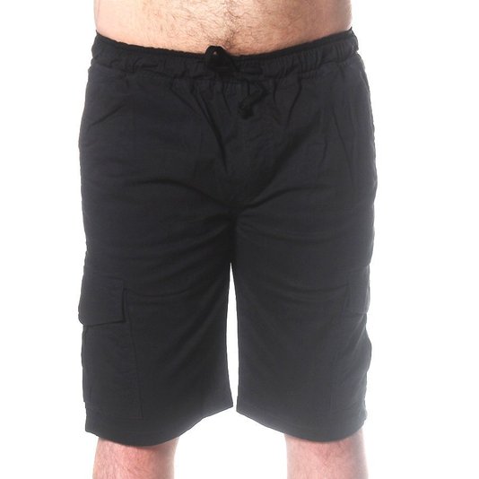 Bermuda DropDead Sarja Confort Cargo Preto
