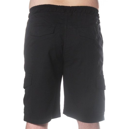 Bermuda DropDead Sarja Confort Cargo Preto
