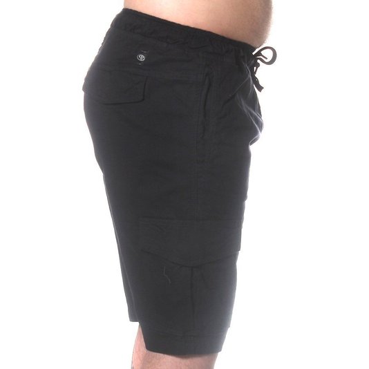 Bermuda DropDead Sarja Confort Cargo Preto