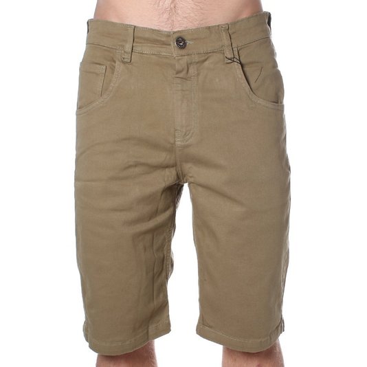 Bermuda DropDead Sarja Reat Confort Tradicional Khaki 