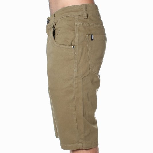 Bermuda DropDead Sarja Reat Confort Tradicional Khaki 