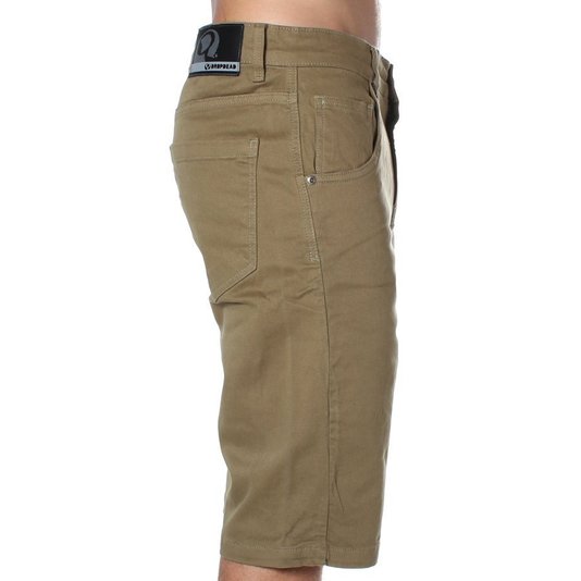 Bermuda DropDead Sarja Reat Confort Tradicional Khaki 