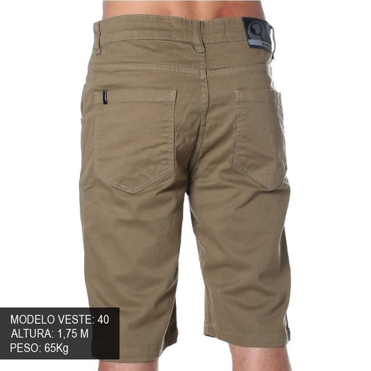 Bermuda DropDead Sarja Reat Confort Tradicional Khaki 