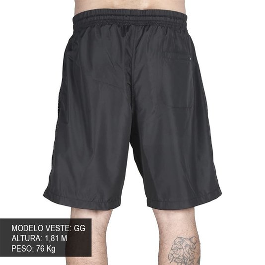 Bermuda Hocks Passeio Elástico Tela Preto