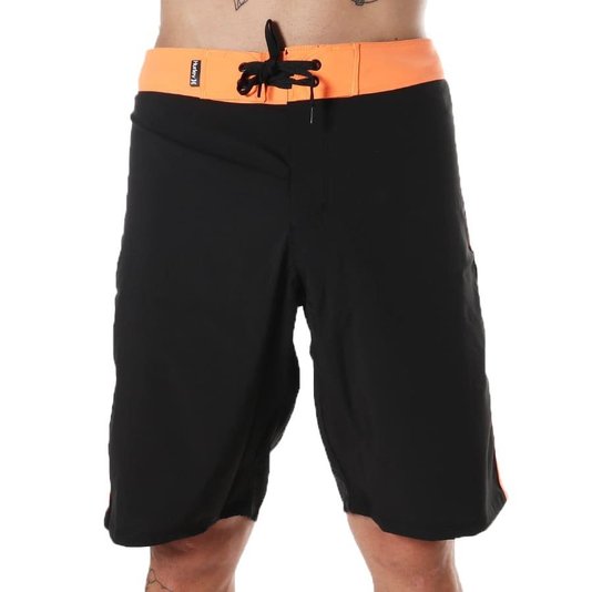 Bermuda Hurley Água Constraste Preto/Laranja
