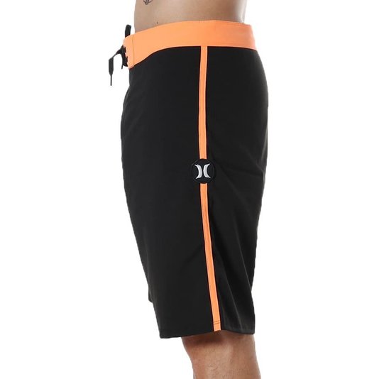 Bermuda Hurley Água Constraste Preto/Laranja