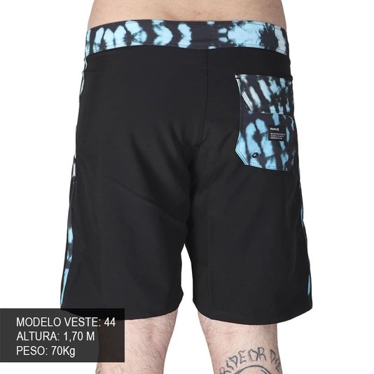 Bermuda Hurley Fusion Stripes Preto/Azul