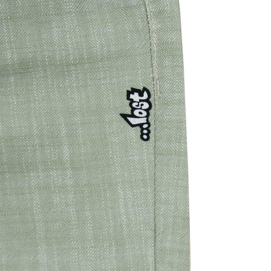 Bermuda Lost Walk Chino Espinha De Peixe Verde Claro