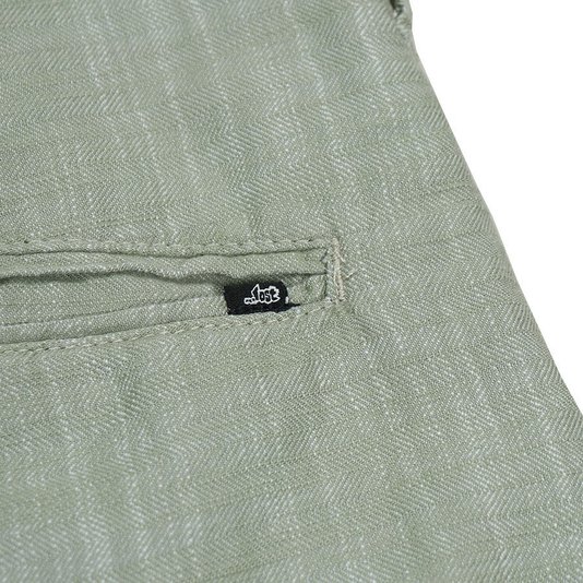 Bermuda Lost Walk Chino Espinha De Peixe Verde Claro