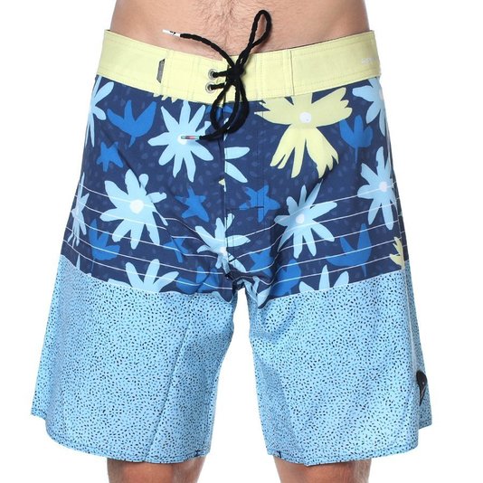 Bermuda Quiksilver Highline Minikani Azul Marinho/Amarelo
