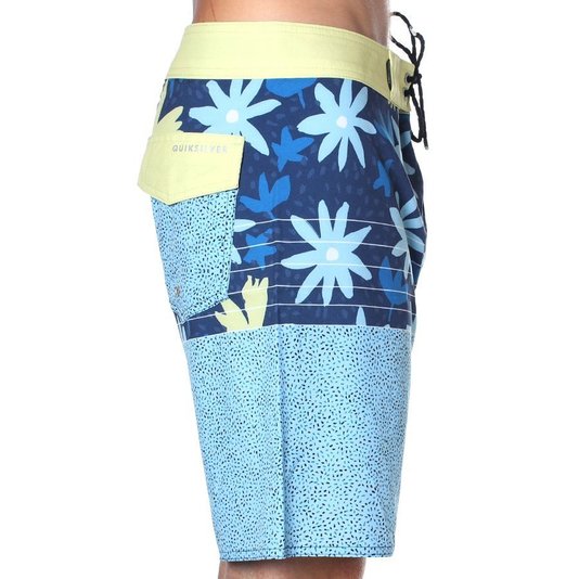Bermuda Quiksilver Highline Minikani Azul Marinho/Amarelo
