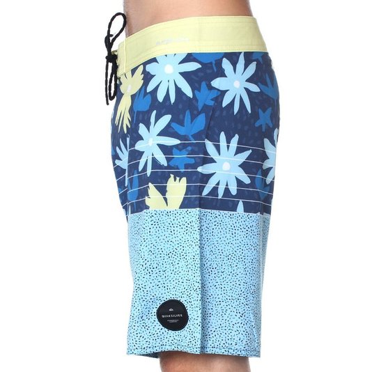 Bermuda Quiksilver Highline Minikani Azul Marinho/Amarelo