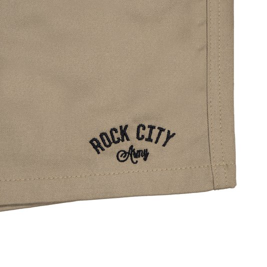 Bermuda Rock City Army Elástico Sarja Caqui