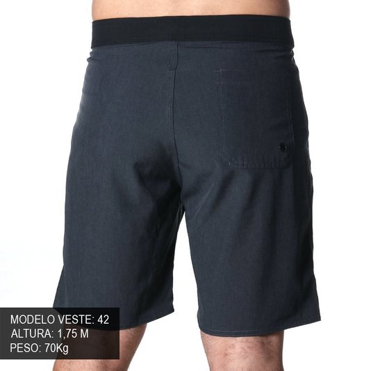 Bermuda Rock City Boardshort Basic Cinza Escuro/Preto