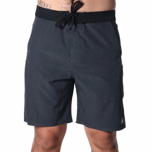 Bermuda Rock City Boardshort Basic Cinza Escuro/Preto