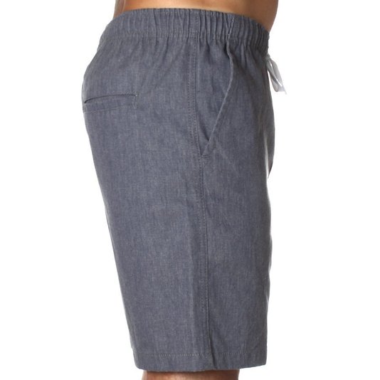 Bermuda Rock City Cos Elástico Logo Azul Jeans