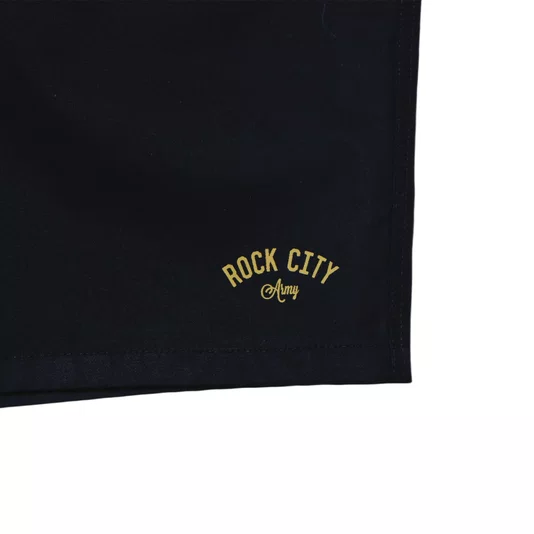 Bermuda Rock City Sarja Elástico Preto