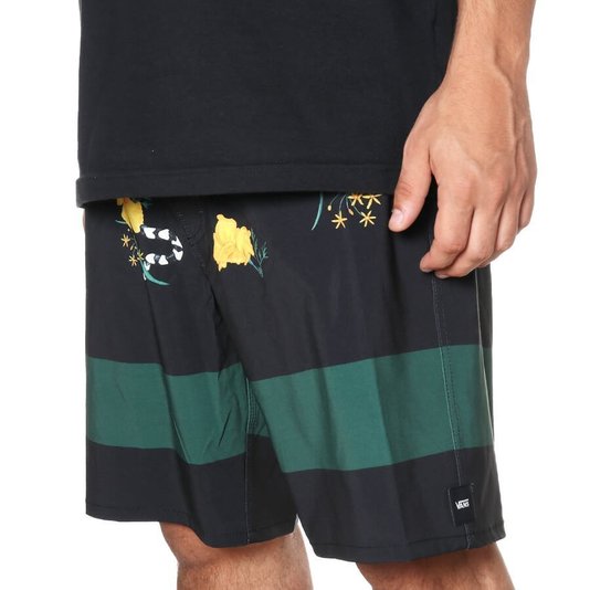 Bermuda Vans Pine Needle Banho Preto/Verde