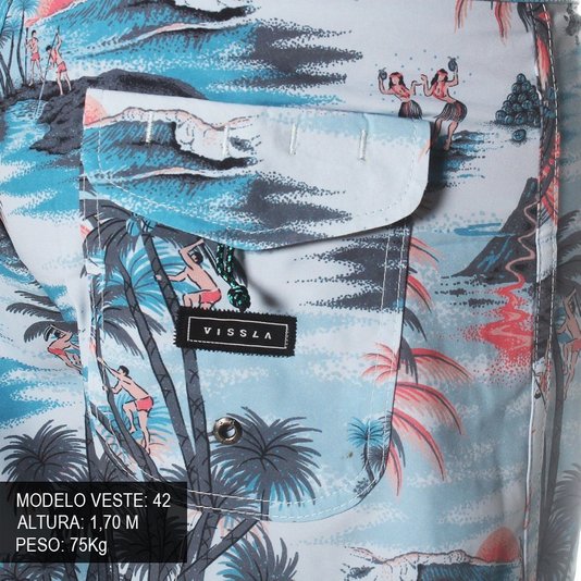 Bermuda Vissla Banzai Banho Azul