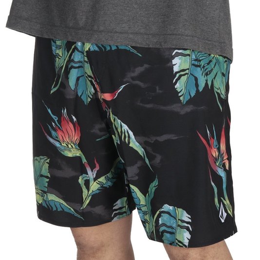 Bermuda Volcom Birds Of Praradise Preto
