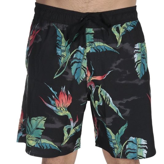 Bermuda Volcom Birds Of Praradise Preto