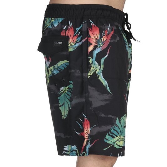 Bermuda Volcom Birds Of Praradise Preto