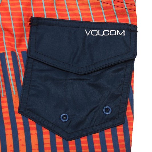 Bermuda Volcom Volcastripe Infantil Laranja