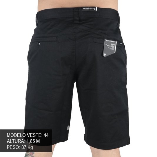 Bermuda Volcom Walk Frckn Mdn Strch Imp  Preto