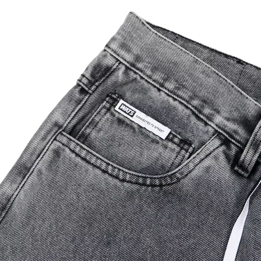 Bermuda Wats Jeans Baggy Preto Estonado