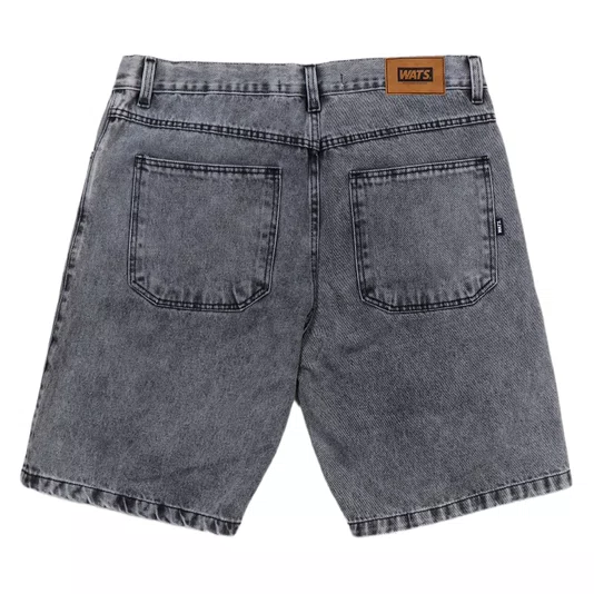 Bermuda Wats Jeans Baggy Preto Estonado