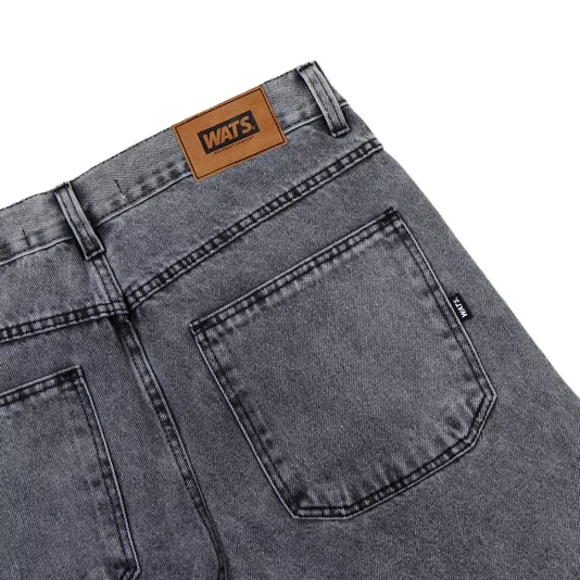 Bermuda Wats Jeans Baggy Preto Estonado