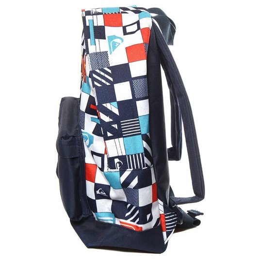 Mochila Quiksilver Pacific Stripes Azul Marinho/Laranja