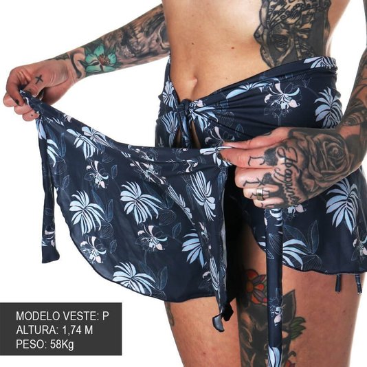 Biquini Hang Loose Triquini + Shorts Azul Marinho/Floral