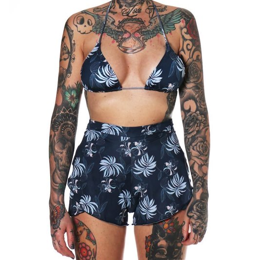 Biquini Hang Loose Triquini + Shorts Azul Marinho/Floral