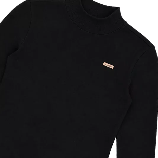 Blusa Child M/L Feminina Label Preto