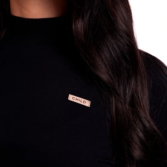 Blusa Child M/L Feminina Label Preto