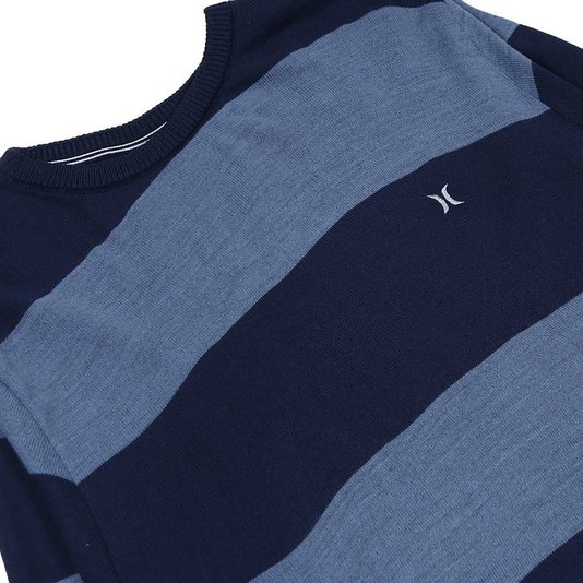Blusa Hurley Stripes Tricot Listrado Azul