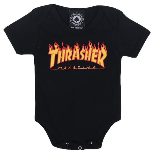 Body Thrasher Magazine Baby Flame Logo Preto