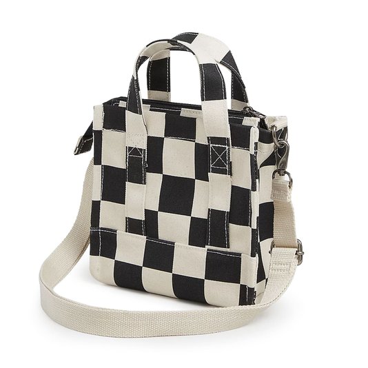 Bolsa Vans Lil Pergs Tote Bag Checkerboard Bege/Preto
