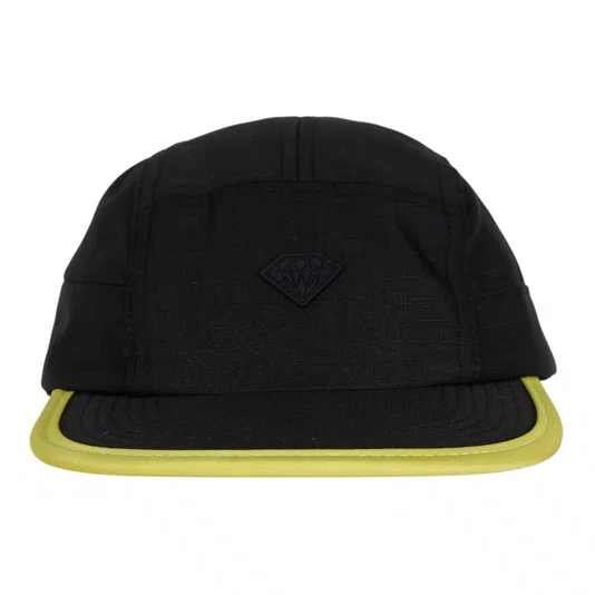 Boné Diamond Brilliant Rubber Applique 5 Panel Preto/Amarelo