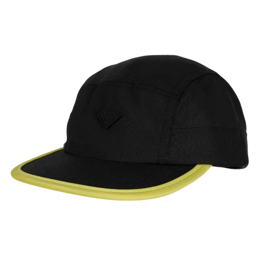 Boné Diamond Brilliant Rubber Applique 5 Panel Preto/Amarelo