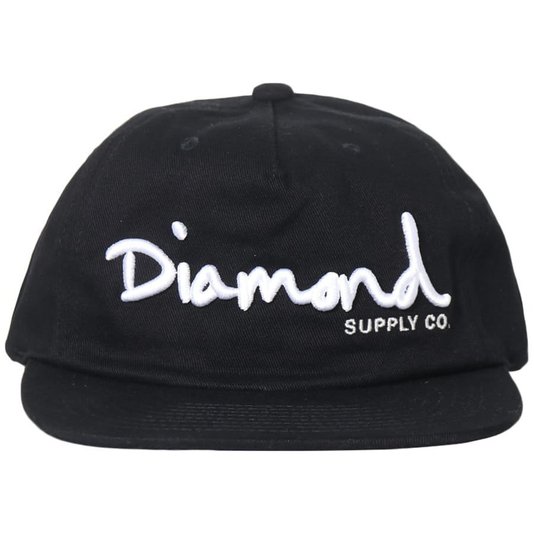 Boné Diamond Og Script Unstruct Snapback Preto/Branco