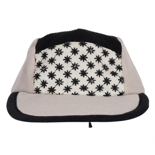 Boné Duck Artfacts Dupla Face Flores Preto/Bege